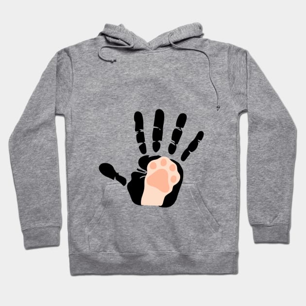 cat paw and hand Hoodie by Amadej